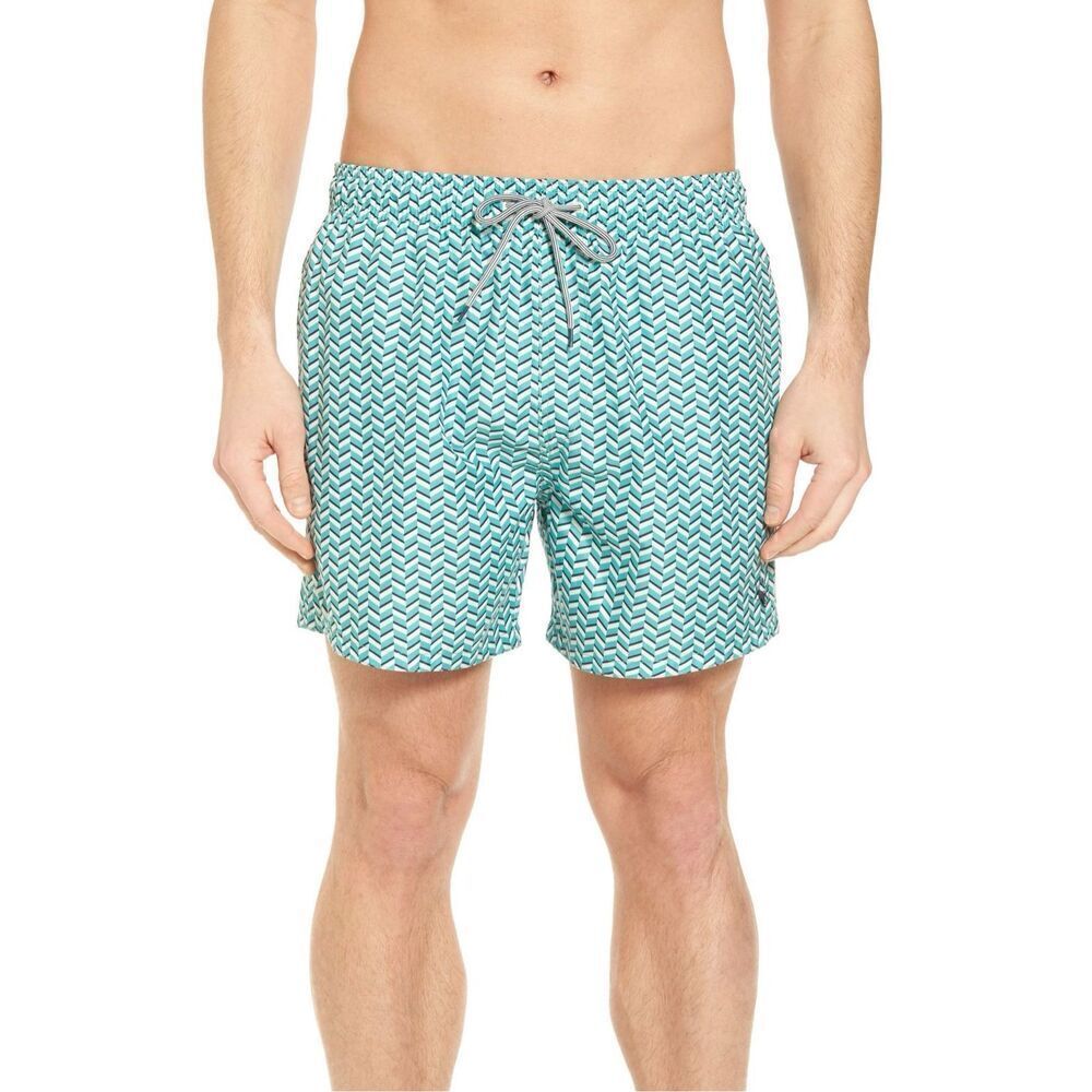 Ted Baker London Caven Geo Print Swim Trunks Swim Suit XL